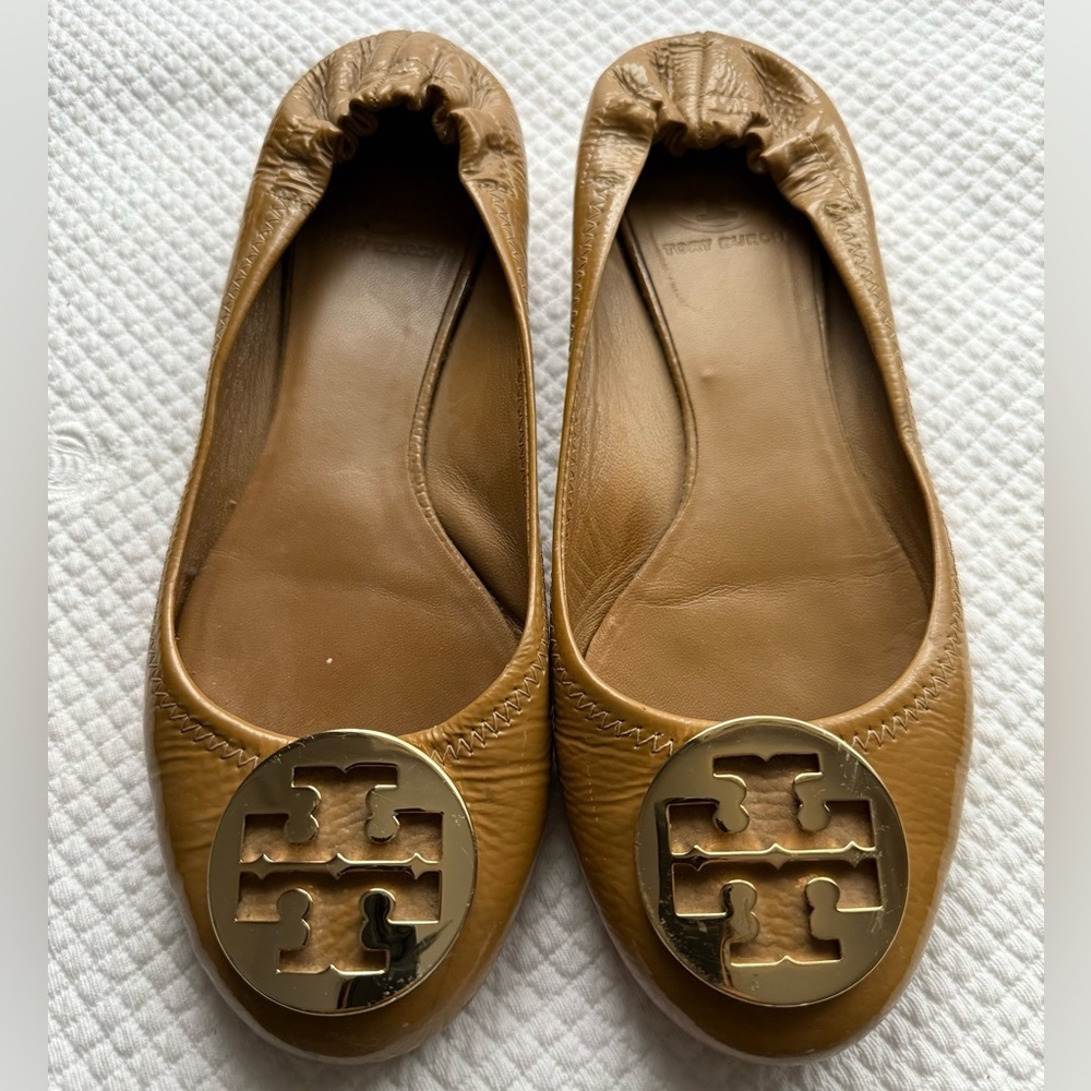 Tory Burch Tan Leather Ballet Flats